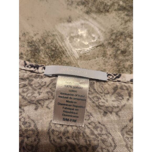 Eberjey blue&white crochet trim coverup dress sz S/M - Picture 2 of 3